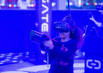 Girl in virtual reality gear