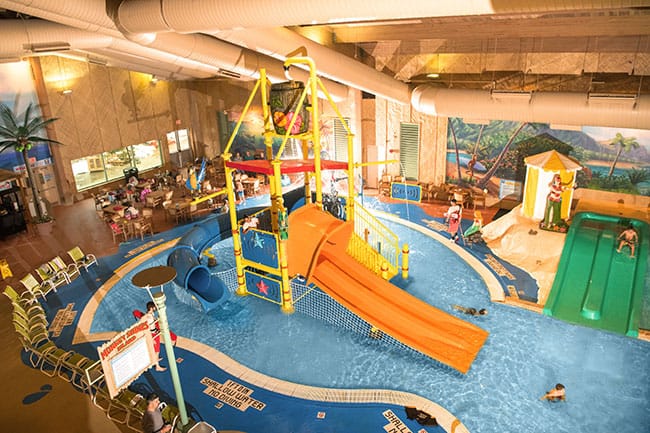 Aerial view of a water playhouse