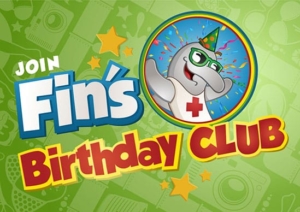 Fins Birthday club graphic