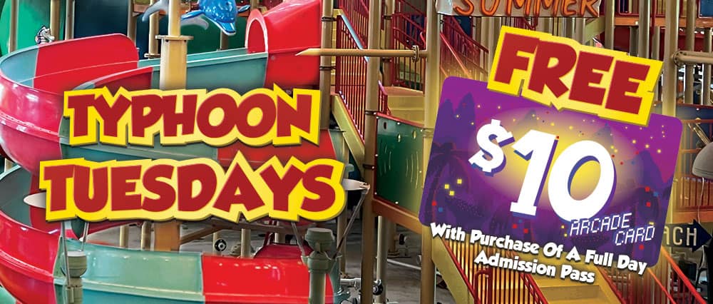 free 10 dollar arcade gift card with purchase of full day admission pass