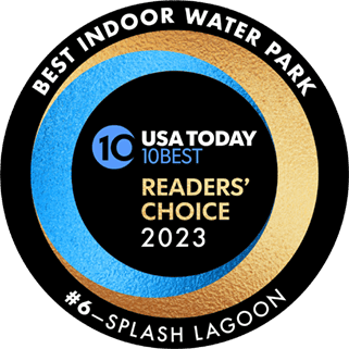 USA Today Readers' choice 6th best rated in door water park for 2023